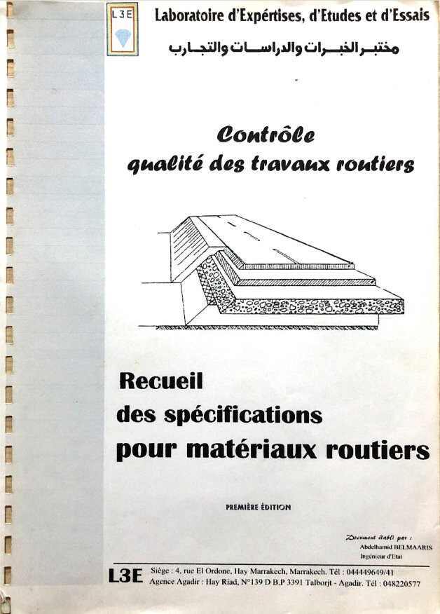 Spécifications Matériaux Routiers